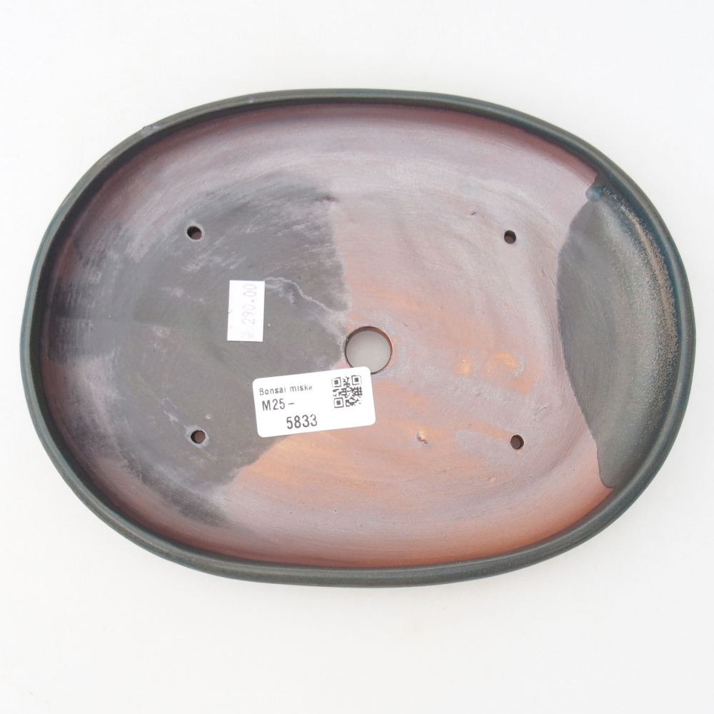 Keramik-Bonsaischale 22,5 x 17 x 3 cm, Farbe blau