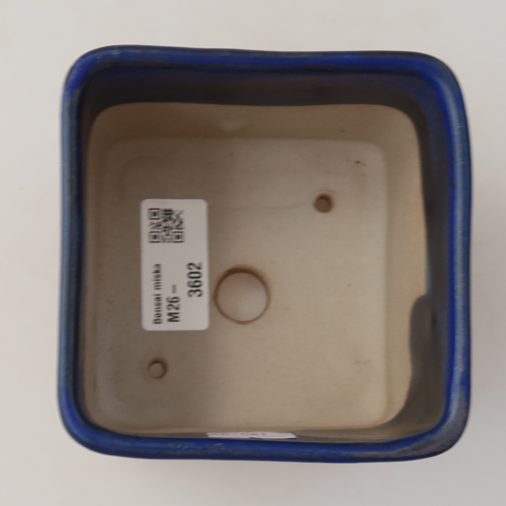 Bonsaischale aus Keramik 10 x 10 x 8 cm, Farbe blau