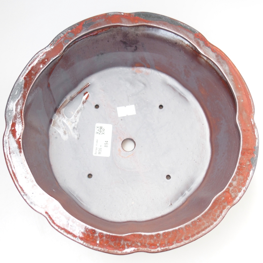 Bonsaischale aus Keramik 26,5 x 26,5 x 8 cm, Farbe rot