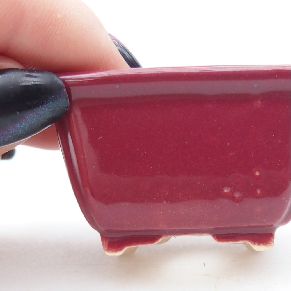 Mini-Bonsaischale 4,5 x 3,5 x 2,5 cm, bordeauxrot