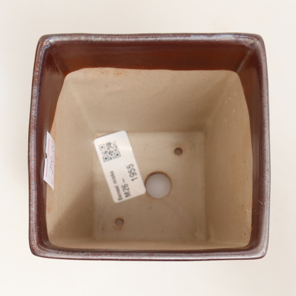 Bonsaischale aus Keramik 9 x 9 x 12,5 cm, metallfarben