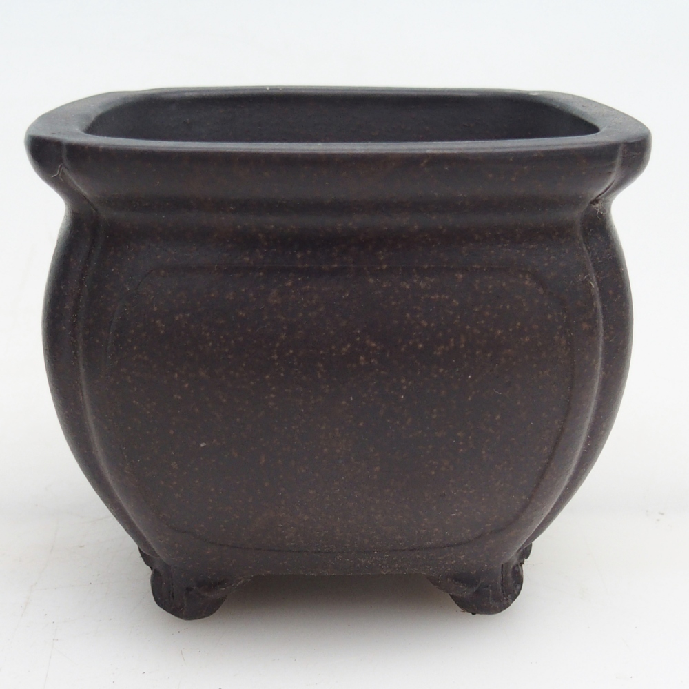 Bonsaischale aus Keramik 10 x 10 x 8 cm, bräunlich ocker