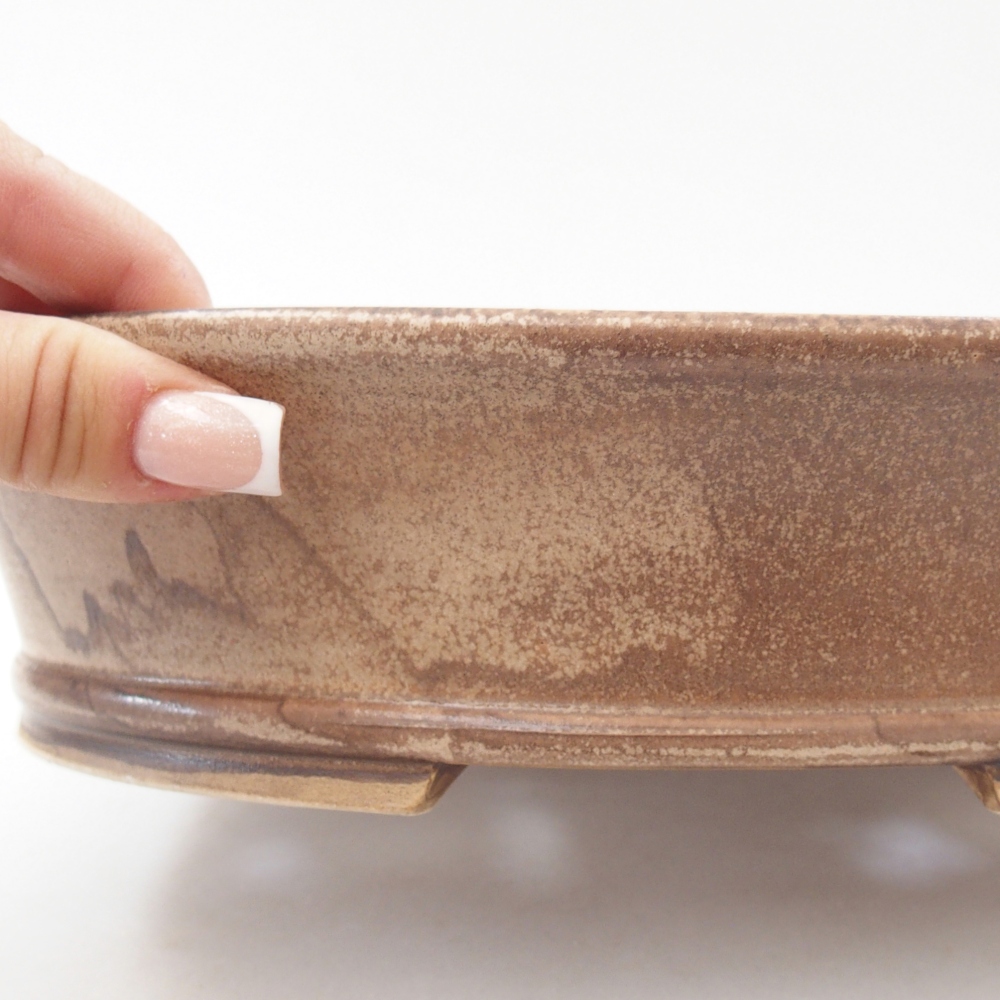 Bonsaischale aus Keramik 27 x 24 x 6 cm, Farbe beige