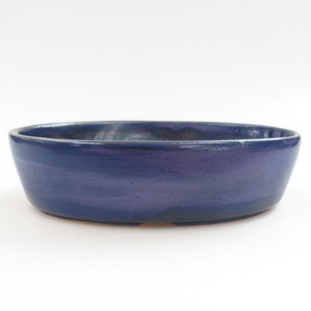 Keramik-Bonsaischale 16,5 x 11,5 x 4 cm, Farbe blau