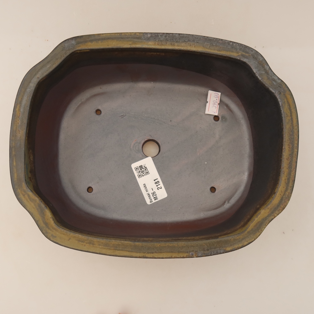 Keramik-Bonsai-Schale, 22,5 x 17,5 x 7,5 cm, Farbe: braun