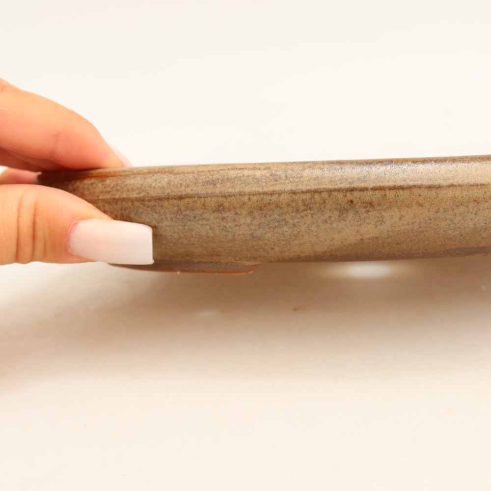 Bonsaischale aus Keramik 22,5 x 16,5 x 3 cm, braun