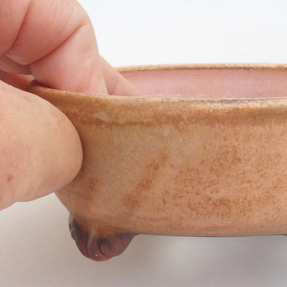 Bonsaischale aus Keramik 10,5 x 10,5 x 4,5 cm, Farbe rosa