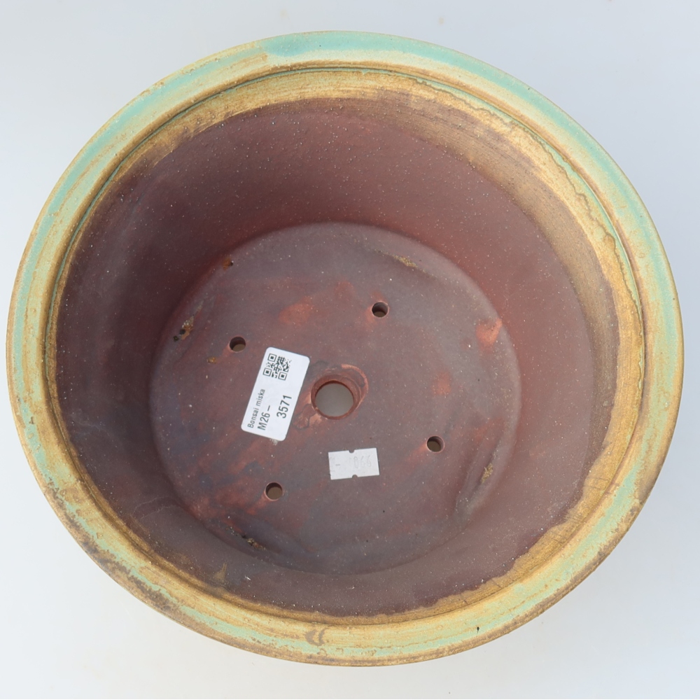 Keramik-Bonsai-Schale 24,5 x 24,5 x 11,5 cm, Farbe: grün