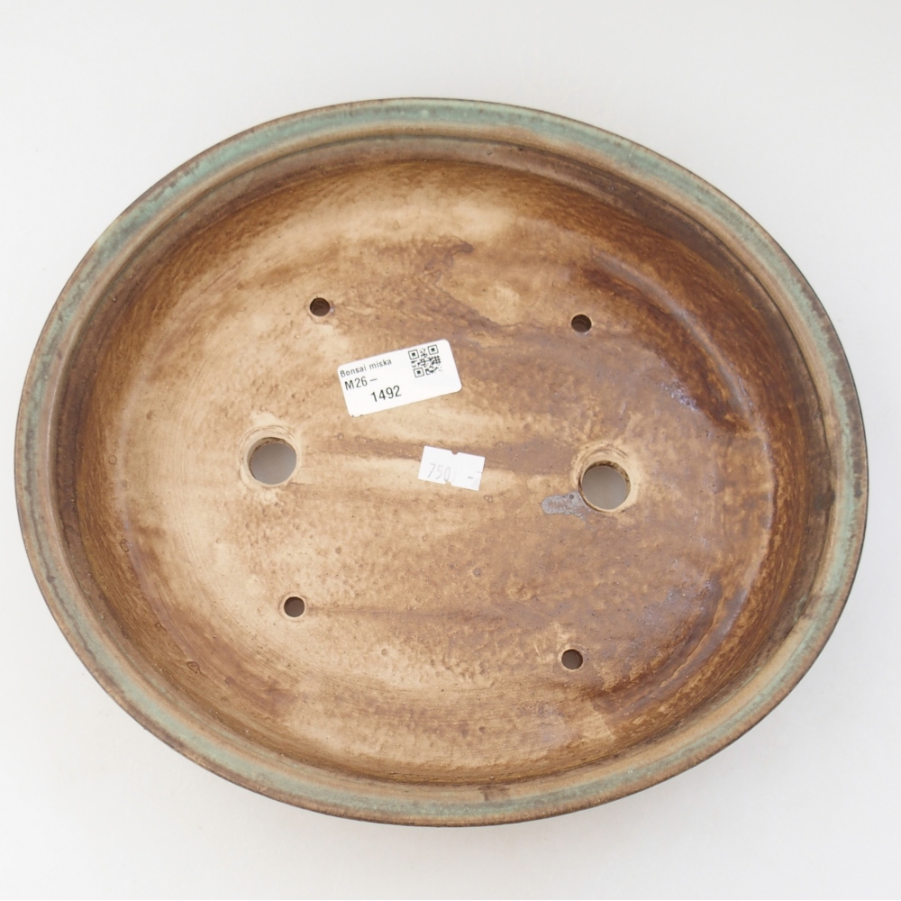 Bonsaischale aus Keramik 26,5 x 23,5 x 5,5 cm, grün