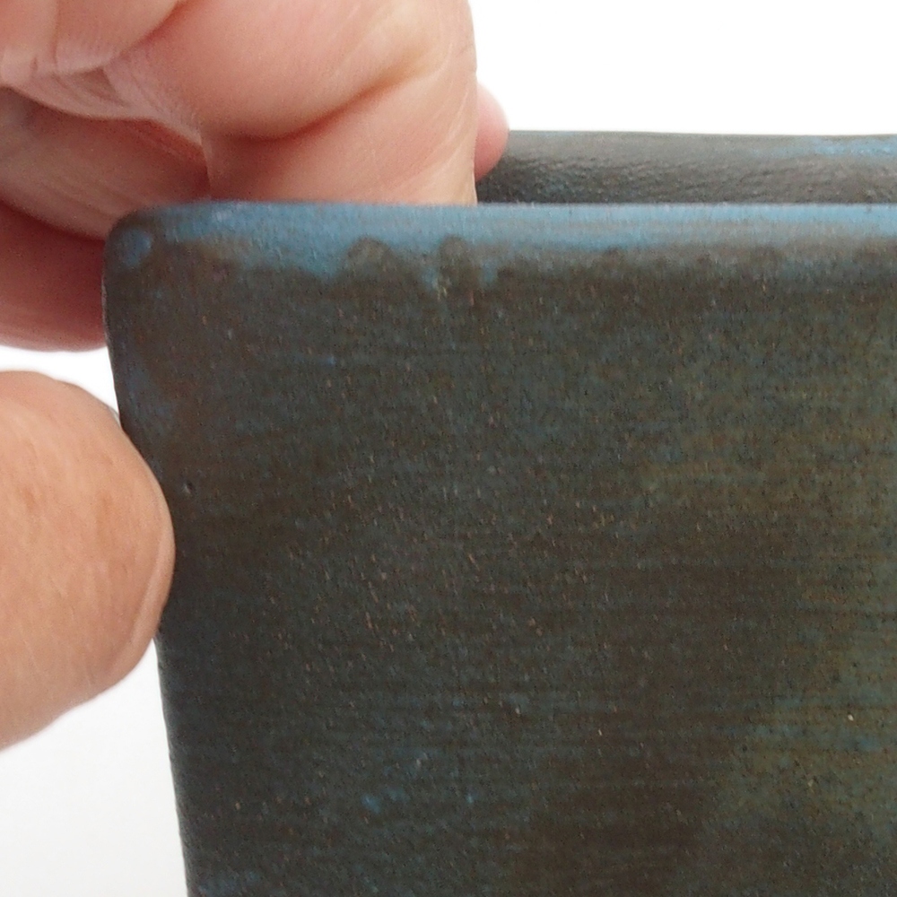 Keramik-Bonsaischale 8,5 x 8,5 x 8,5 cm, Farbe blau