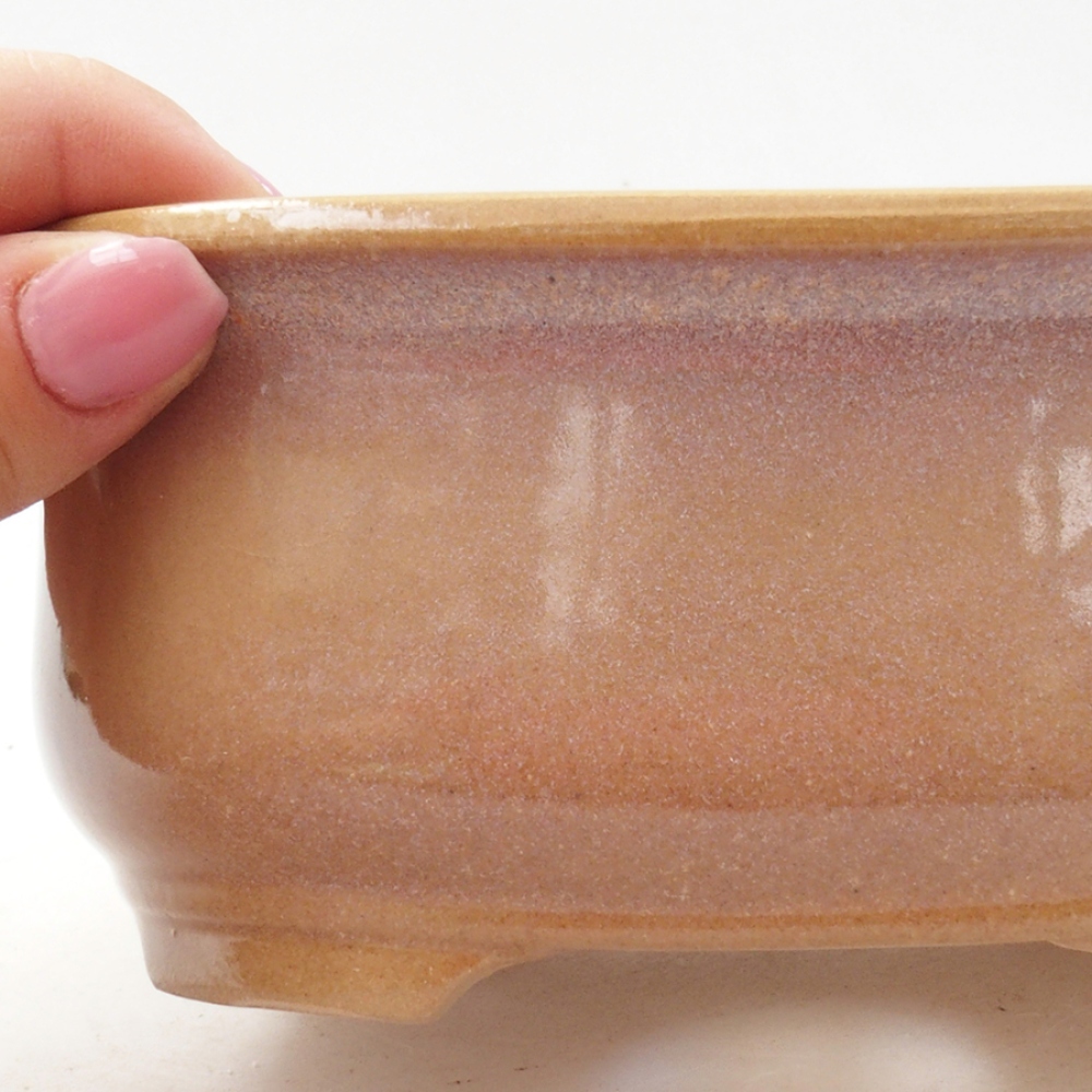 Keramik-Bonsaischale 15,5 x 12 x 5,5 cm, Farbe Beige