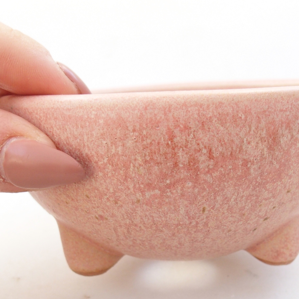 Bonsaischale aus Keramik 9,5 x 9,5 x 5 cm, rosa