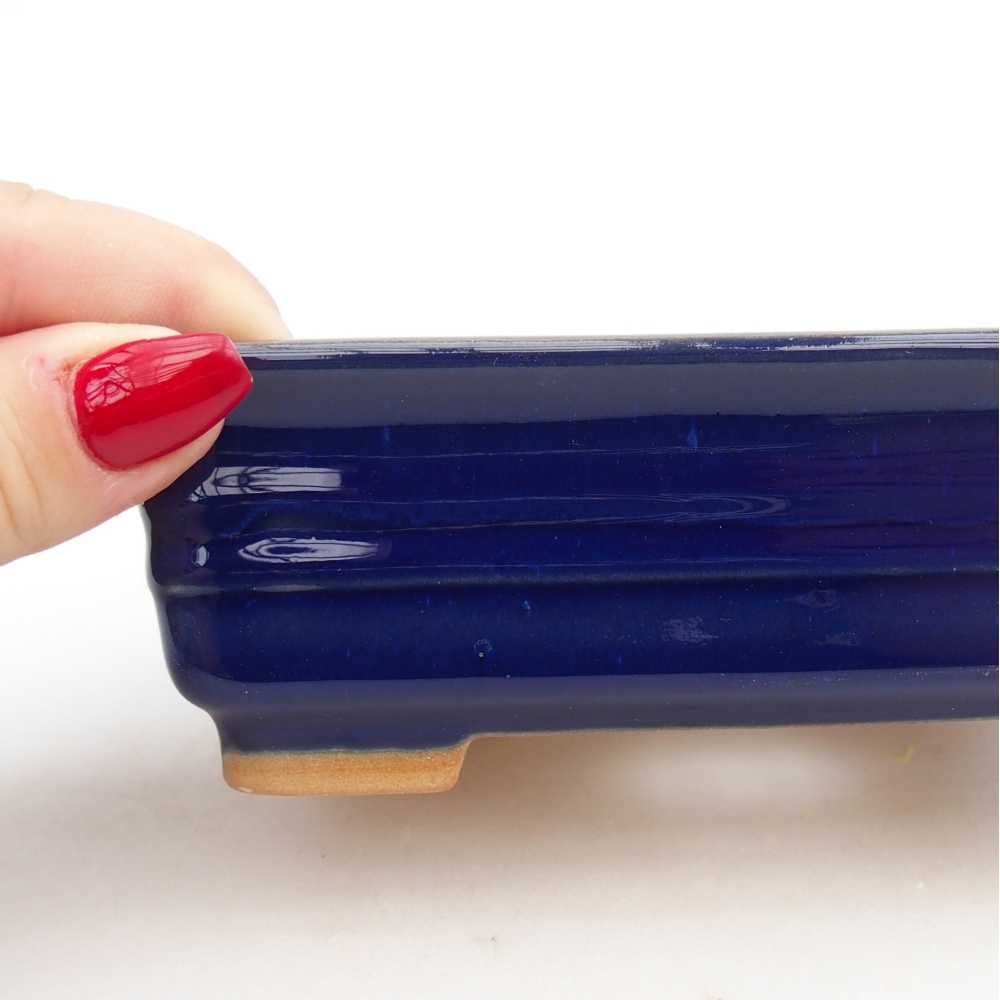 Bonsaischale aus Keramik 13,5 x 10 x 4,5 cm, Farbe blau