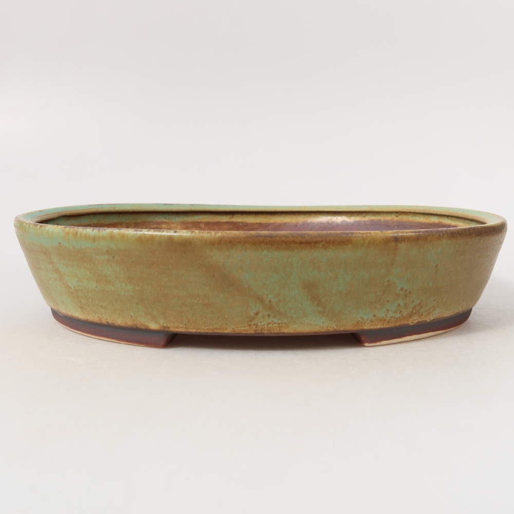 Bonsaischale aus Keramik 22,5 x 20 x 4,5 cm, grün