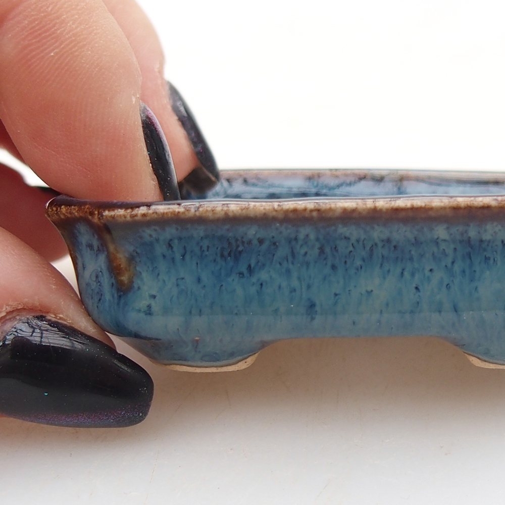 Mini-Bonsaischale 6 x 4 x 1,5 cm, Farbe blau