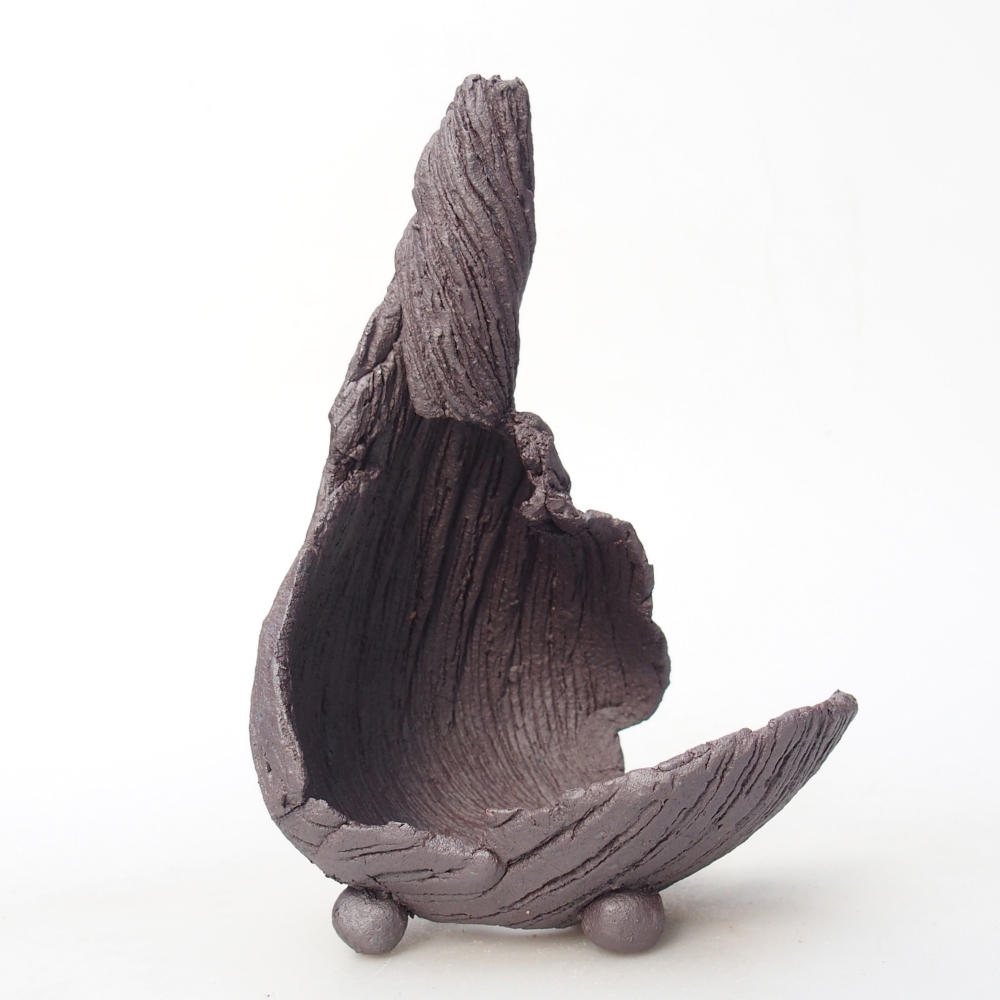 Keramikschale 8 x 9 x 14 cm , Metallicfarbe