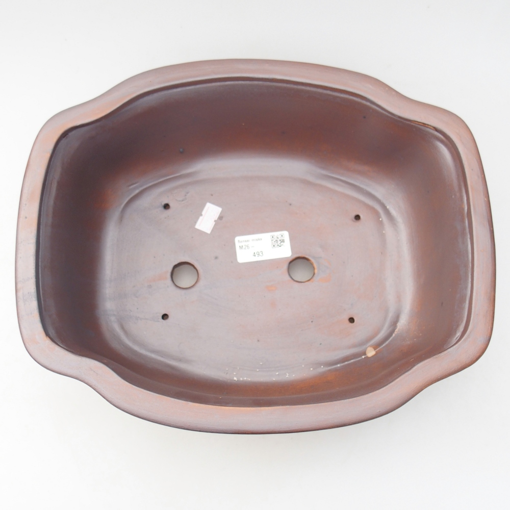 Bonsaischale aus Keramik 30 x 25 x 10 cm, metallfarben