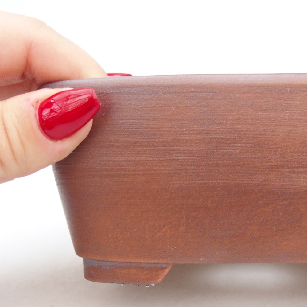 Bonsaischale aus Keramik 13,5 x 10,5 x 6 cm, metallfarben