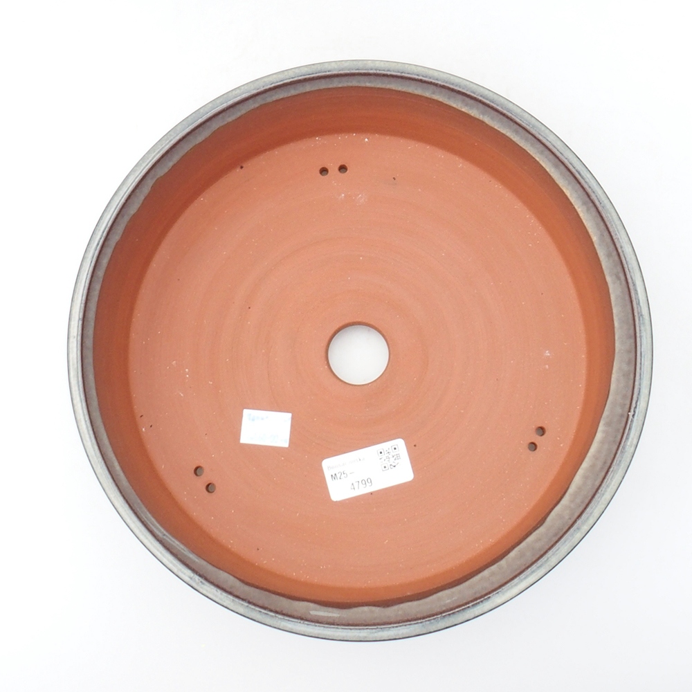 Keramik-Bonsaischale 25,5 x 25,5 x 6,5 cm, Farbe grau