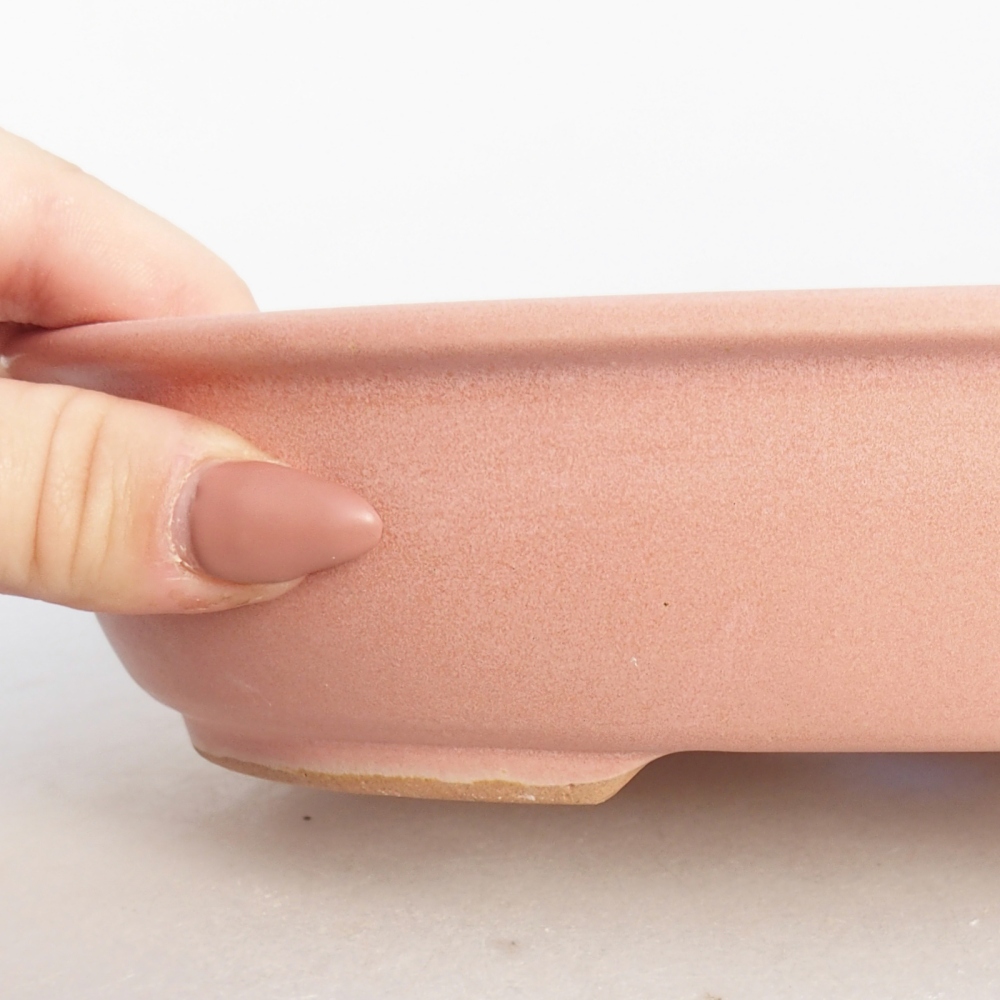 Bonsaischale aus Keramik 22 x 17 x 5 cm, rosa