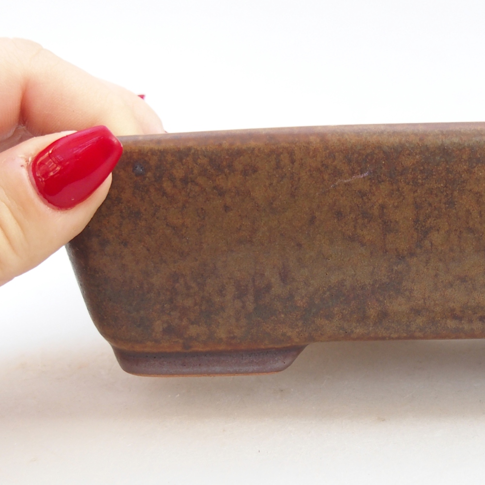 Bonsaischale aus Keramik 18,5 x 13,5 x 3,5 cm, braun