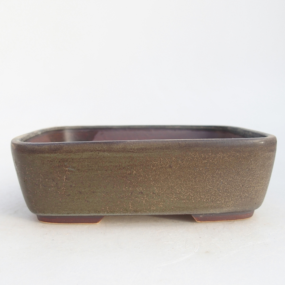 Keramik-Bonsaischale 14,5 x 12 x 4,5 cm, Farbe Grün