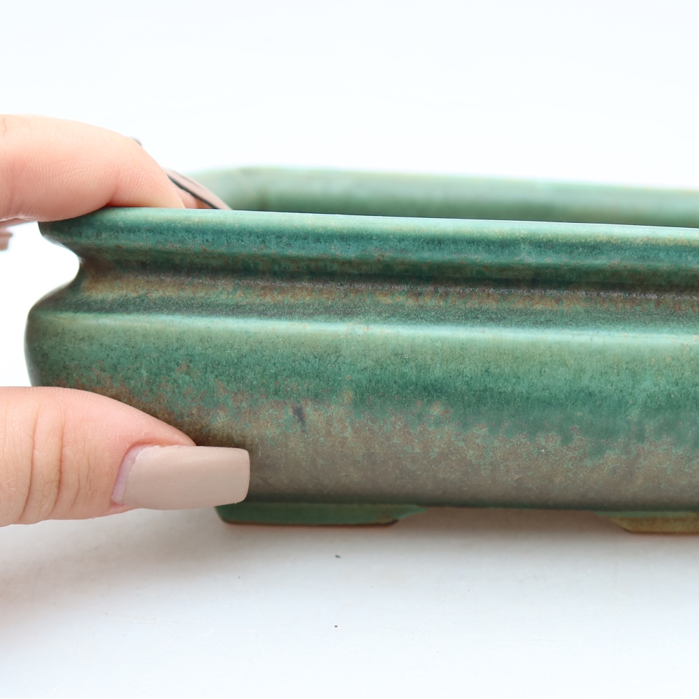 Bonsaischale aus Keramik 15,5 x 15,5 x 6 cm, grün