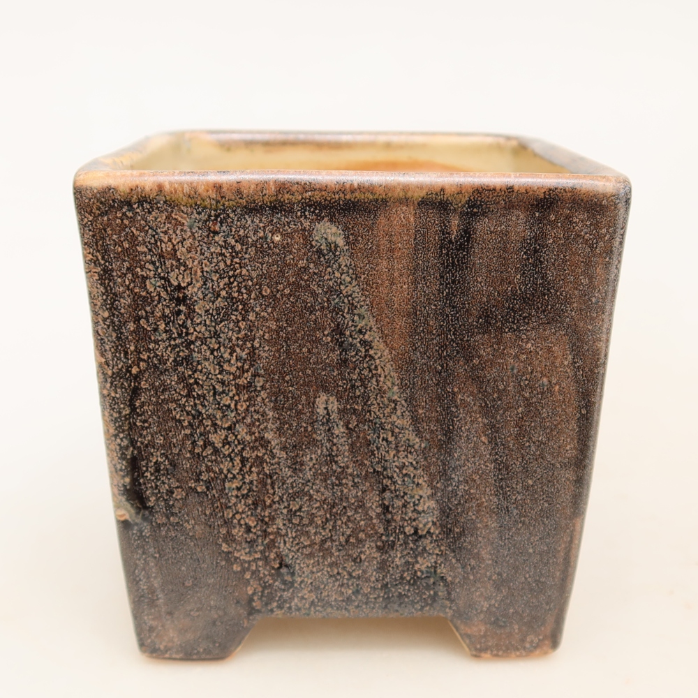 Keramik-Bonsai-Schale 8,5 x 8,5 x 9 cm, Farbe: braun