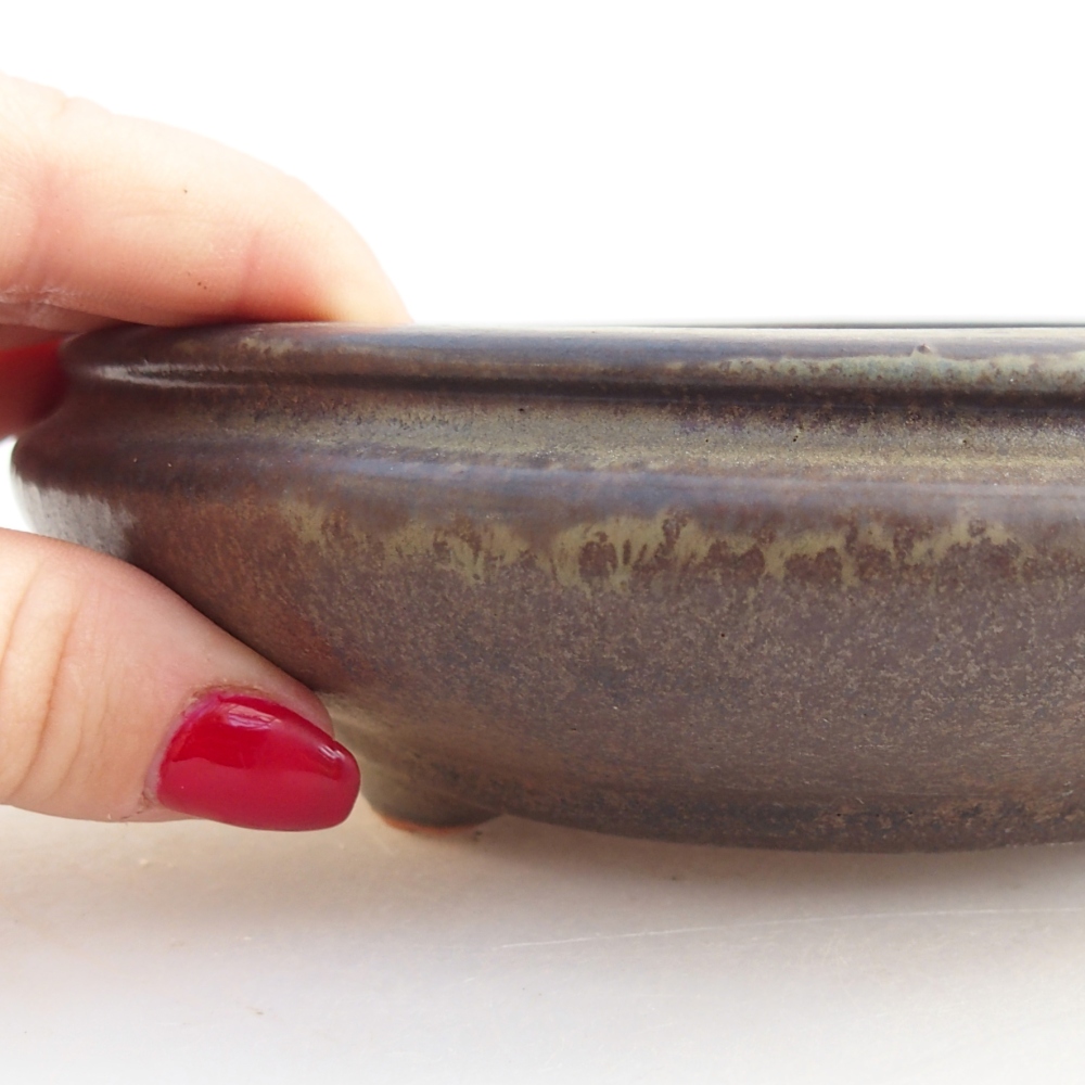 Bonsaischale aus Keramik 16 x 16 x 5 cm, braun