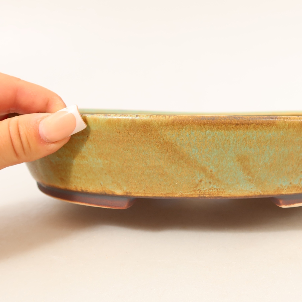 Bonsaischale aus Keramik 22,5 x 20 x 4,5 cm, grün
