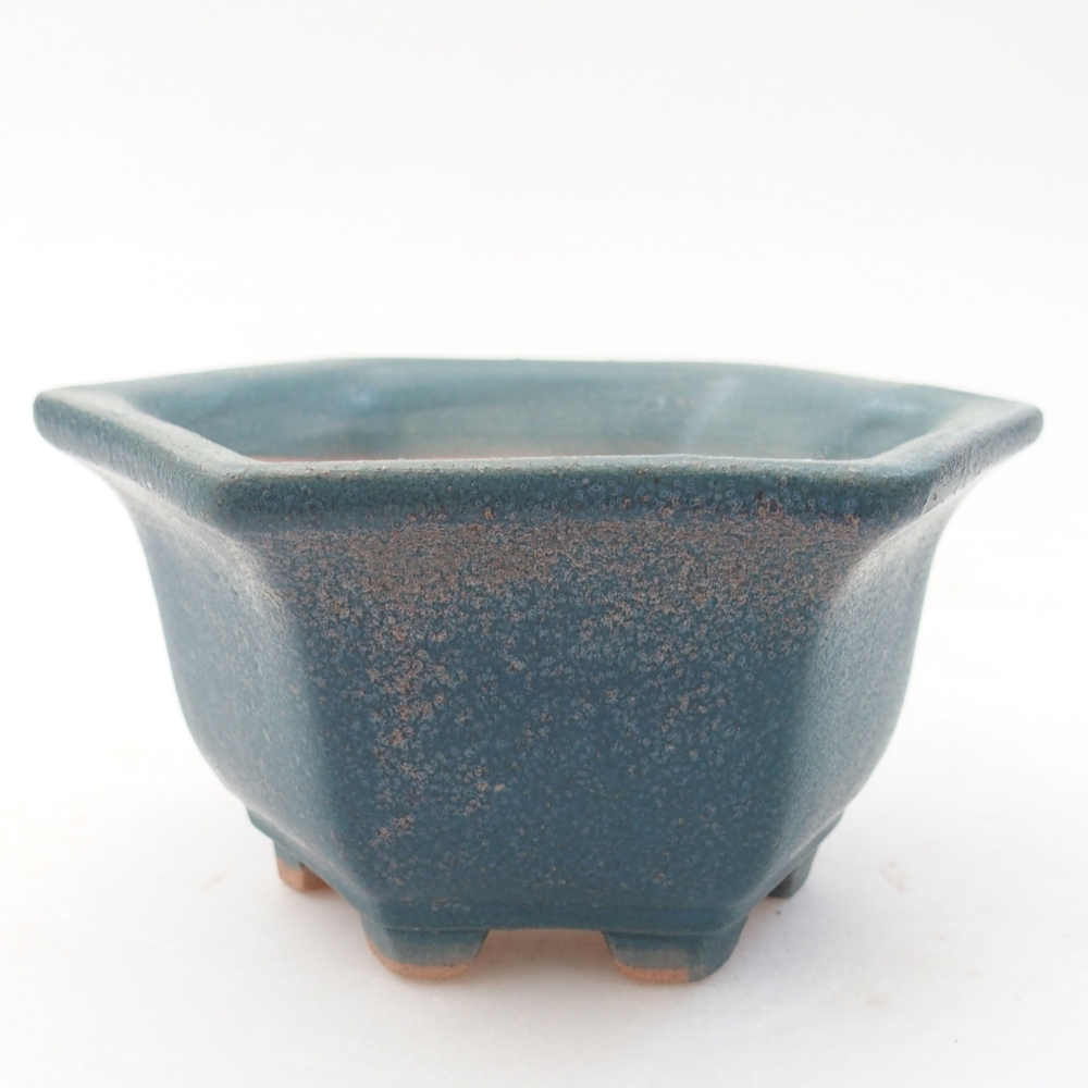 Keramik-Bonsaischale 10,5 x 9,5 x 5,5 cm, Farbe blau