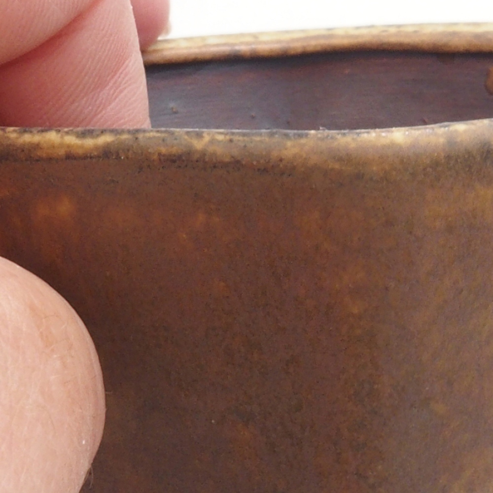 Bonsaischale aus Keramik 9 x 7,5 x 3,5 cm, Farbe braun