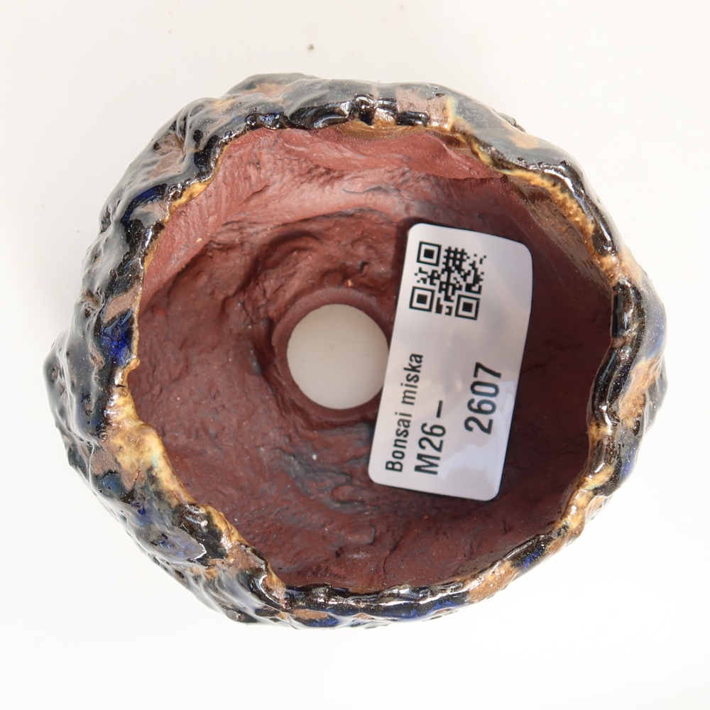 Keramikschale  7 x 7 x 5,5 cm, Farbe: blau-braun