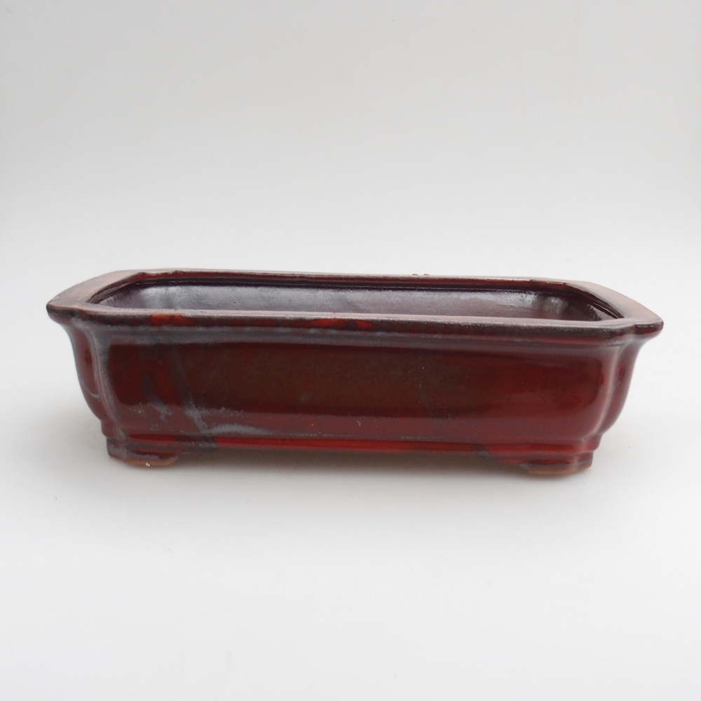 Bonsaischale aus Keramik 27 x 21 x 7 cm, Farbe rot