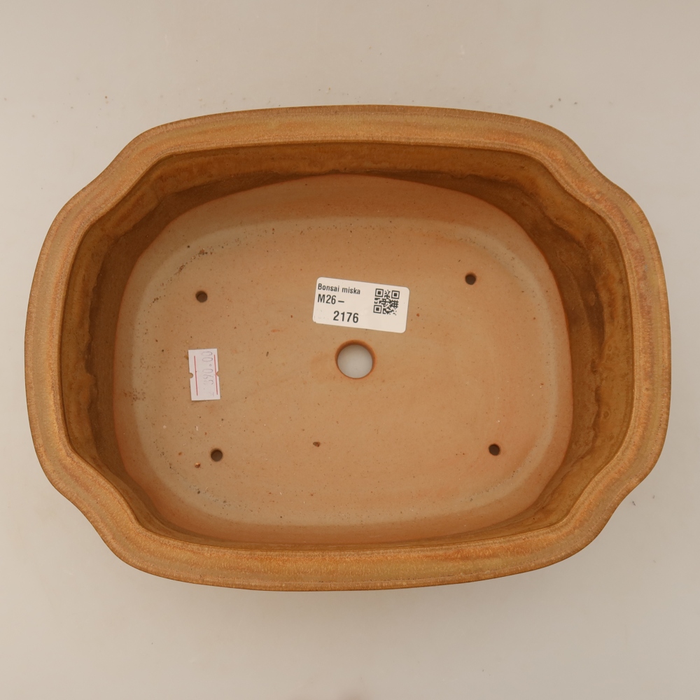 Bonsaischale aus Keramik 22,5 x 17,5 x 7,5 cm, Farbe beige