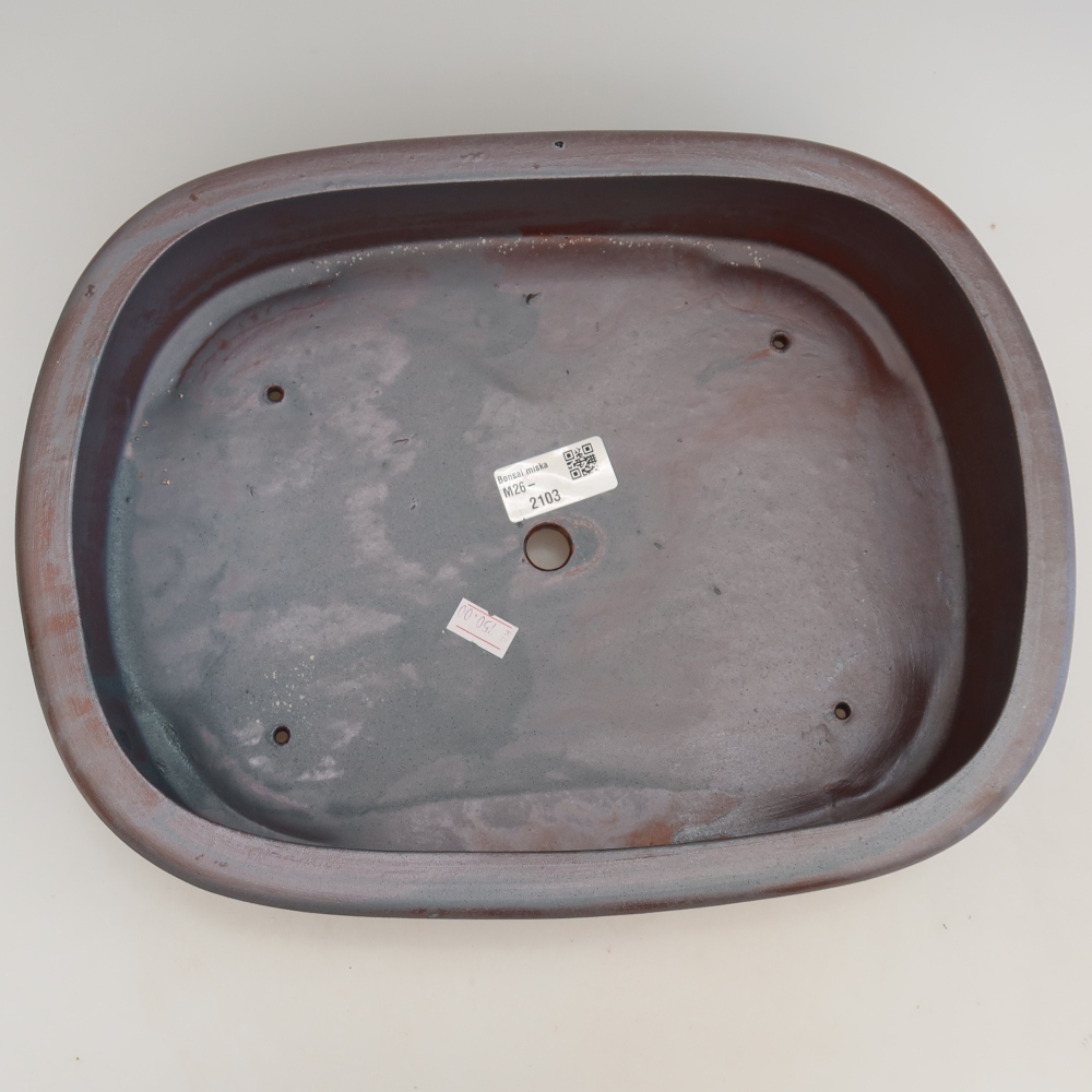Keramik-Bonsai-Schale 31,5 x 24 x 8 cm, metallfarben