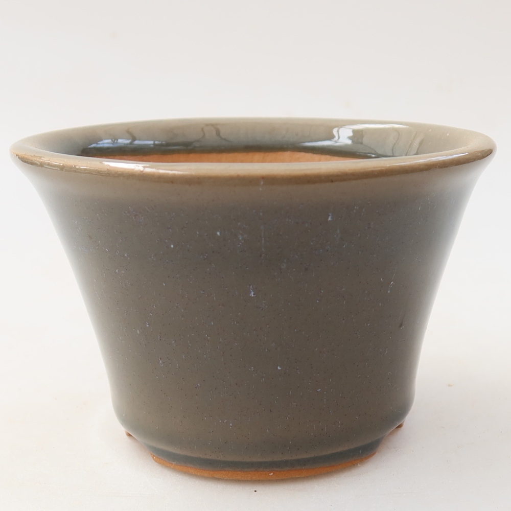 Keramik-Bonsai-Schale 11 x 11 x 7 cm, Farbe: grau