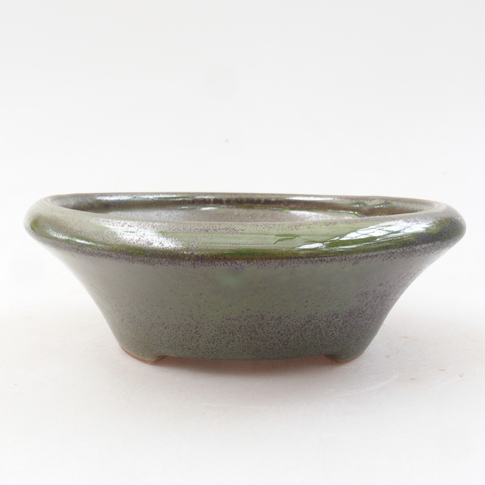 Keramik-Bonsaischale 13,5 x 13,5 x 5 cm, Farbe Grün