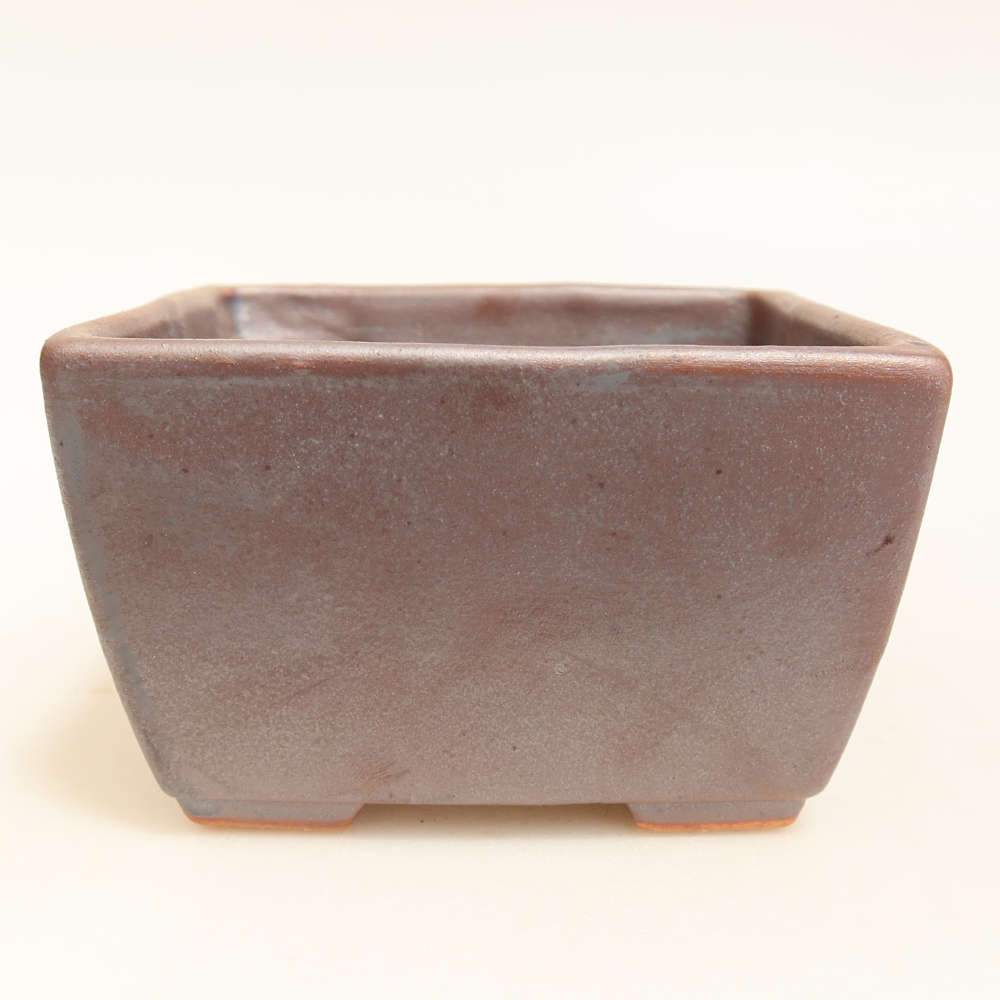 Keramik-Bonsai-Schale, 10,5 × 10,5 × 6,5 cm, metallfarben