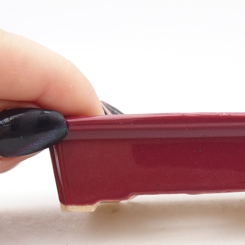 Mini-Bonsaischale 7,5 x 5 x 2 cm, bordeauxrot