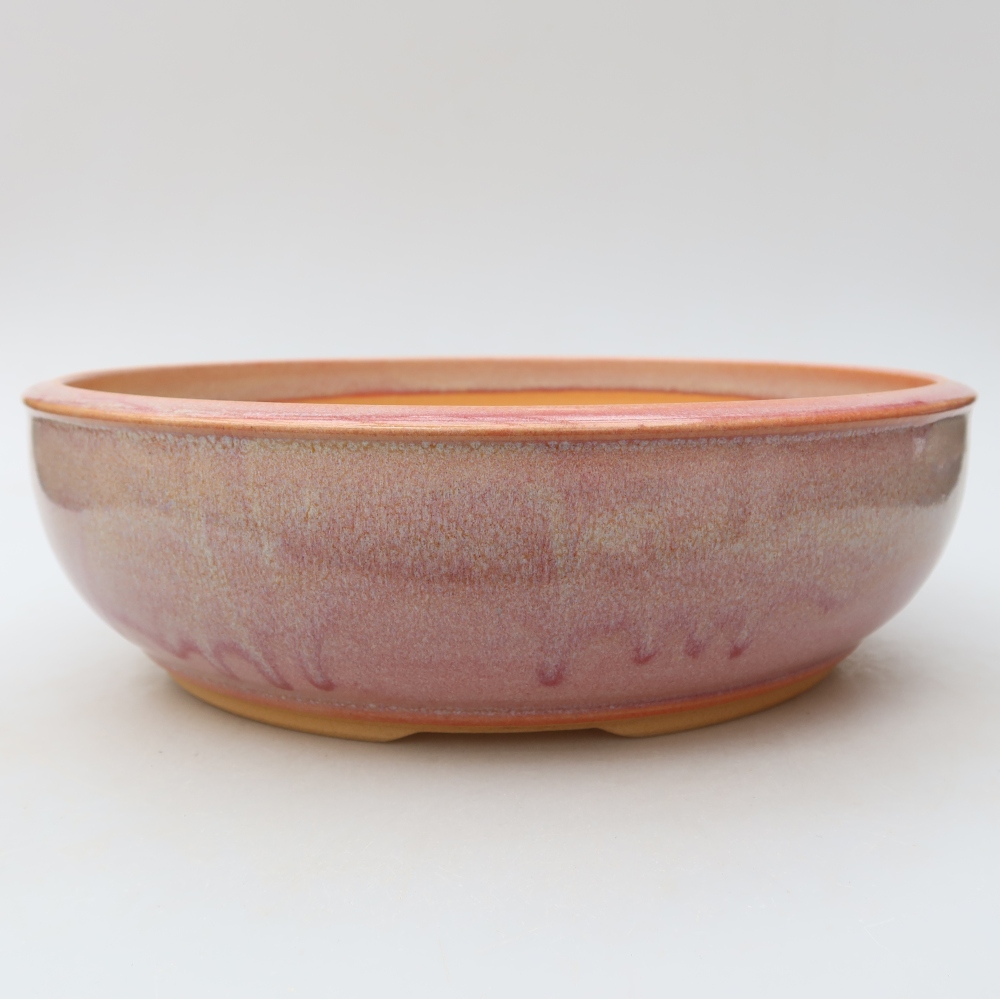 Keramik-Bonsai-Schale, 26,5 x 26,5 x 7,5 cm, Farbe: Rosa