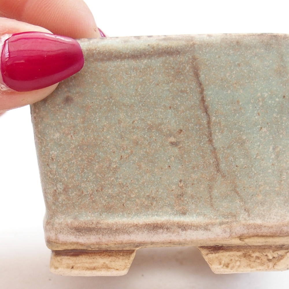 Bonsaischale aus Keramik 6 x 6 x 4,5 cm, Grün Farbe