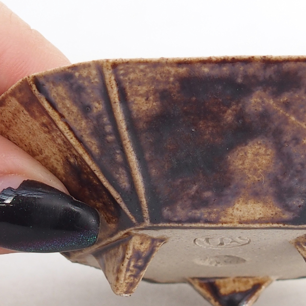 Bonsaischale aus Keramik 8,5 x 8 x 2,5 cm, braun