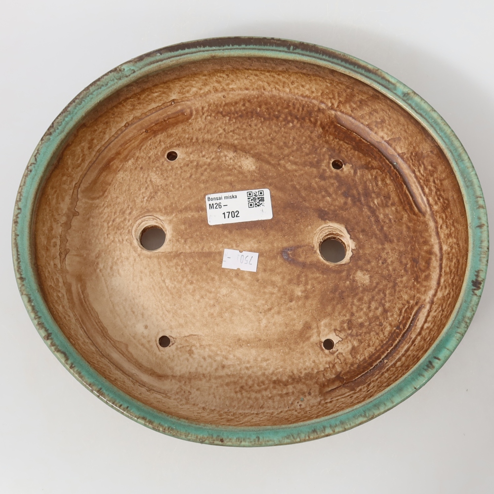 Bonsaischale aus Keramik 26,5 x 24 x 5,5 cm, grün