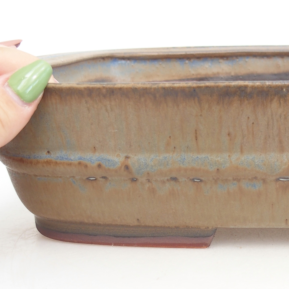 Bonsaischale aus Keramik 29,5 x 25 x 7 cm, Farbe blau