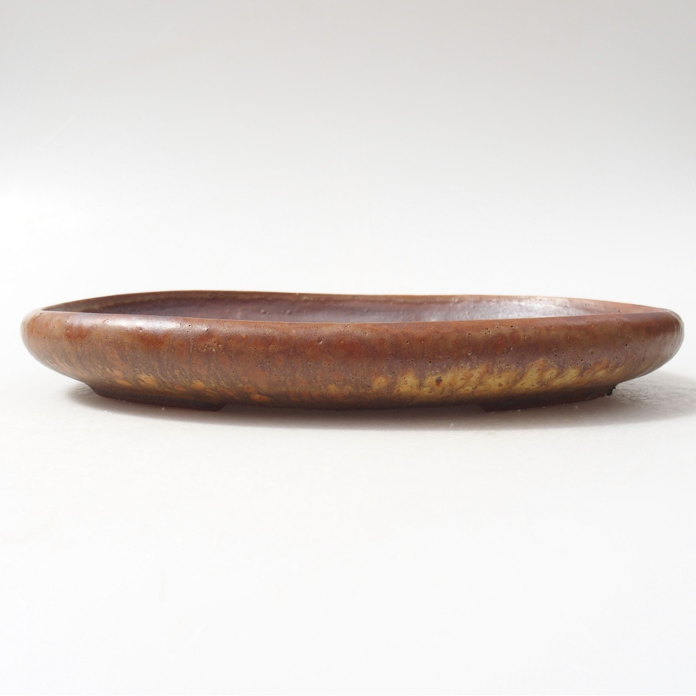 Keramik-Bonsaischale 22 x 16,5 x 3 cm, Farbe braun