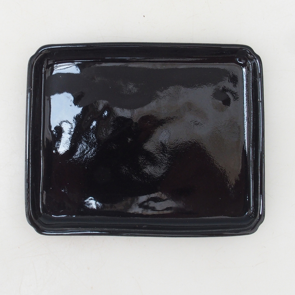 Bonsai-Schale rechteckig D5-M - 12,5 x 10,5 x 1 cm - schwarz