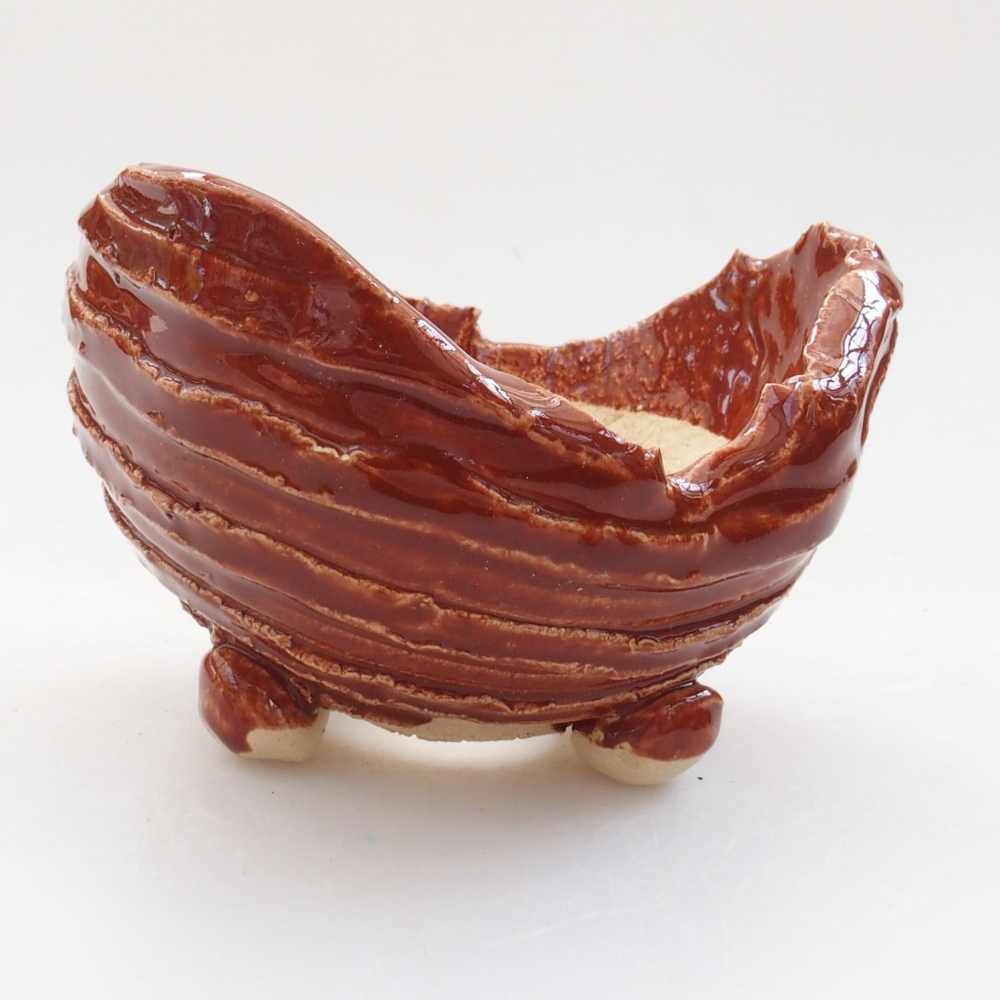 Keramikschale 7,5 x 7,5 x 6 cm, Farbe braun