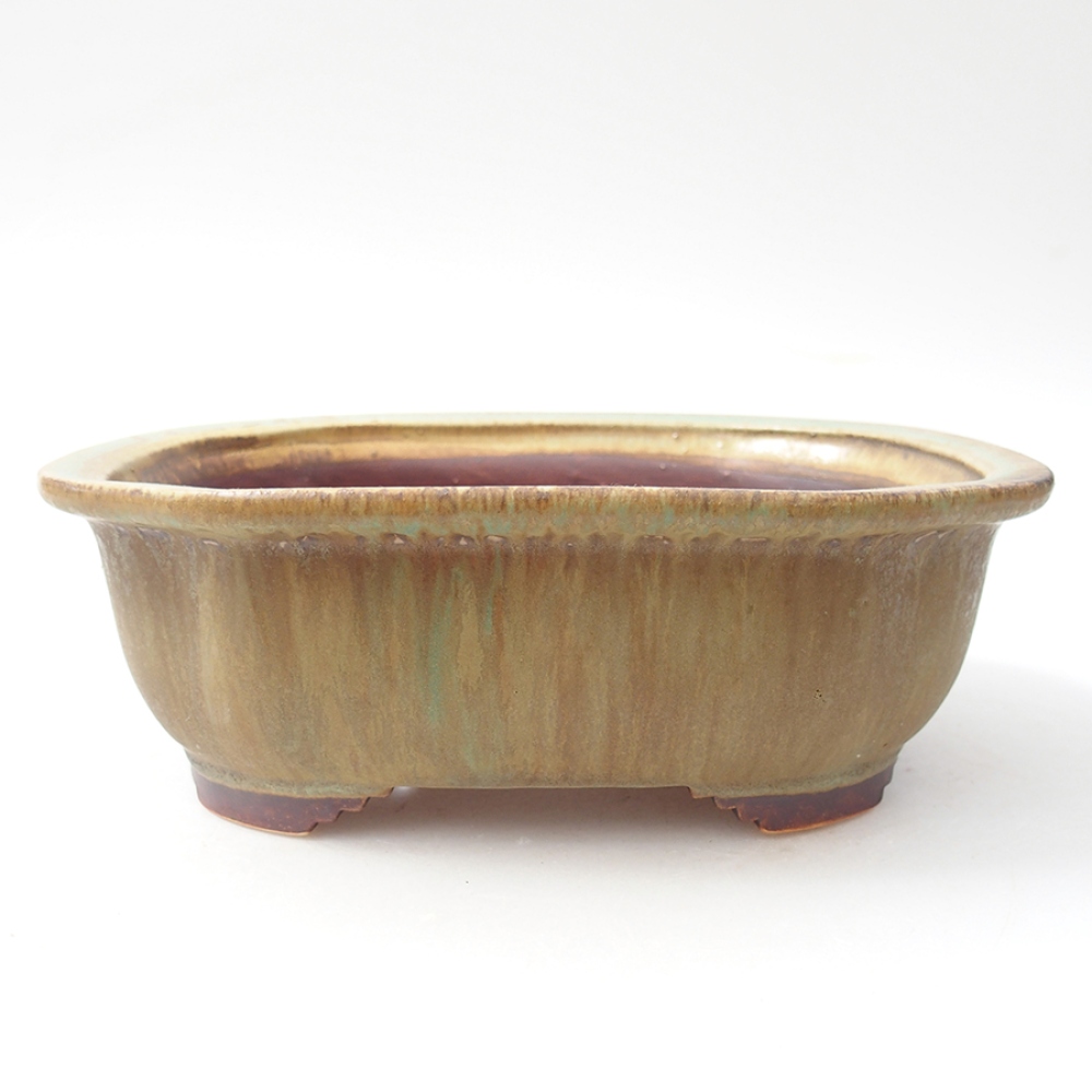 Bonsaischale aus Keramik 20 x 16 x 7  cm, Farbe Grün