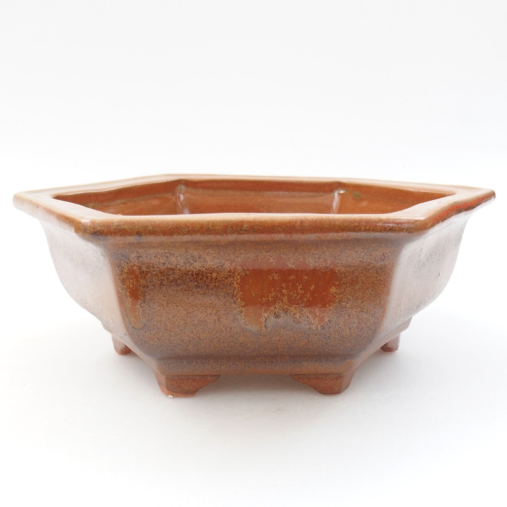 Keramik-Bonsaischale 17 x 15 x 6 cm, Farbe braun